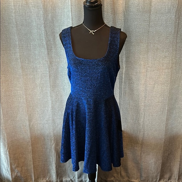 Lulu's Blue Sleeveless Scoop Neck Mini Dress - Picture 1 of 6